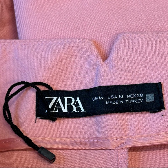Zara pink high waisted pronounced seam dress pants ankle length Sz M NWOT classy - Picture 9 of 13